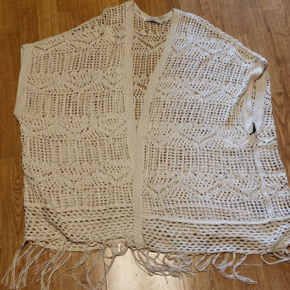 NWT Dex boho fringe crochet sweater vest 2X